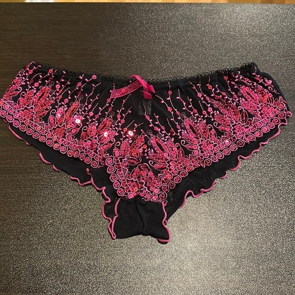 Passion Forever Sheer Panties Size Medium Pink Sequins - Picture 1 of 11